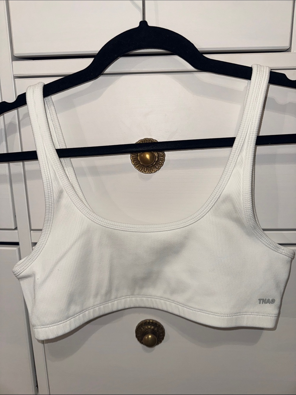 TNA White Ribbed Sports Bra